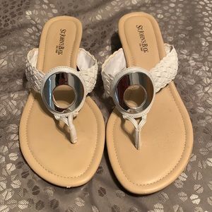 White sandals. St John’s Bay. Size 8